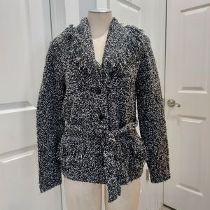 Leslie Fay black and white sweater Size PS